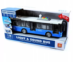NIEBIESKI AUTOBUS ŚWIATŁO DŹWIĘK OTWIERANE DRZWI - Samochody i pojazdy dla dzieci - miniaturka - grafika 1