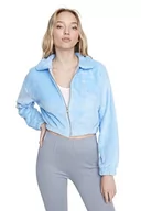 Kurtki damskie - Trendyol Damska kurtka z klapą, zwykła, jednokolorowa, jednokolorowa, jasnoniebieska, S, Jasnoniebieski - miniaturka - grafika 1