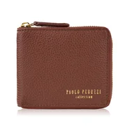 Portfele - Portfel damski skórzany mały brązowy poziomy z ochroną RFID KV-04-BR - miniaturka - grafika 1