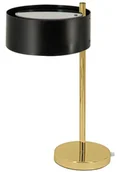 Lampy stojące - Mdeco Nocna LAMPKA stojąca DRS8006/1D TR BL MDECO abażurowa LAMPA stołowa do sypialni złota czarna DRS8006/1D TR BL - miniaturka - grafika 1