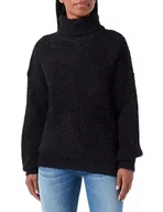 Swetry damskie - Yuka Damski sweter z dzianiny Oversize 16631412, czarny, XS/S, czarny, XS-S Große Größen - miniaturka - grafika 1