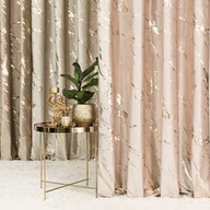 Zasłony - Gotowa welwetowa zasłona ze złotym nadrukiem na taśmie marszczącej, Marma w kolorze jasnobeżowym, rozmiar: 140x250 cm - miniaturka - grafika 1