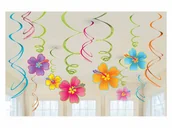 Dekoracje sali - AMSCAN Dekoracja wisząca świderki Hawaje - 61 cm - 12 szt. 679293 - miniaturka - grafika 1