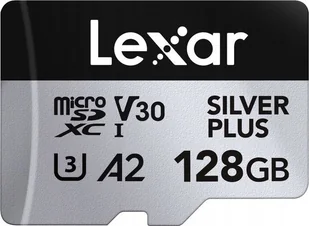 Karta Lexar Professional Silver Plus MicroSDXC 128 GB Class 10 UHS-I/U3 A2 V30 LMSSIPL128G-BNANG - Karty pamięci - miniaturka - grafika 1