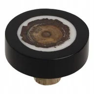 Meble modułowe i akcesoria - Gałka Gamet GP35 czarna żywica z dekorem - miniaturka - grafika 1