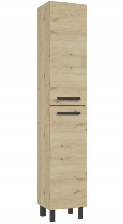 Słupek łazienkowy stojący 185x35cm Dąb artisan cichy domyk Bonita