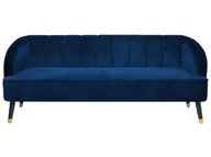 Sofy i kanapy - Beliani Sofa trzyosobowa welur kobaltowa ALSVAG - miniaturka - grafika 1