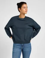 Bluzy damskie - BLUZA DAMSKA GRAFITOWA RELAXED LEE 112341532 CREW SWS CHARCOAL, M - miniaturka - grafika 1