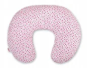 Poduszki do karmienia - Poduszka rogal do karmienia fasolka rozbieralna - gwiazdki biało-bordowe - miniaturka - grafika 1
