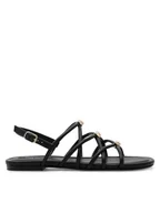 Sandały damskie - Nine West Sandały 123AL1737 Czarny - miniaturka - grafika 1