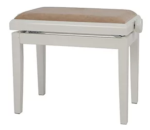 GEWA ławka do pianina Deluxe kość słoniowa wysoki połysk beżowa - Akcesoria do instrumentów klawiszowych - miniaturka - grafika 1
