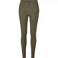Spodnie damskie - Urban Classics Damskie spodnie damskie Washed Faux Leather Pants dla kobiet, sztuczna skóra, skinny, dostępne w 3 wariantach kolorystycznych, rozmiary XS - 5XL, oliwkowy, 5XL - miniaturka - grafika 1
