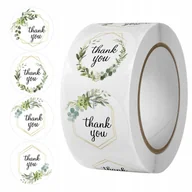 Akcesoria do pakowania - Naklejki  Etykiety Thank You Dziękuję 500 Sztuk Urodziny Wesele 3.5 Cm - miniaturka - grafika 1