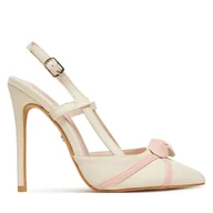 Sandały damskie - Szpilki DeeZee HT92831-166 Écru - miniaturka - grafika 1