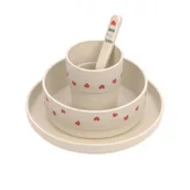 Zestawy naczyń dla dzieci - Lassig Komplet naczyń dla dzieci Happy Rascals Heart lavender - miniaturka - grafika 1