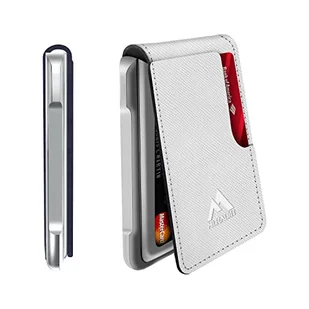 MURADIN Męski portfel, taktyczne, składane portfele dla mężczyzn, metalowe blokowanie RFID, aluminiowe etui na karty pieniężne, prezenty dla mężczyzn, kolor biały Saffiano, minimalistyczny - Portfele - miniaturka - grafika 1