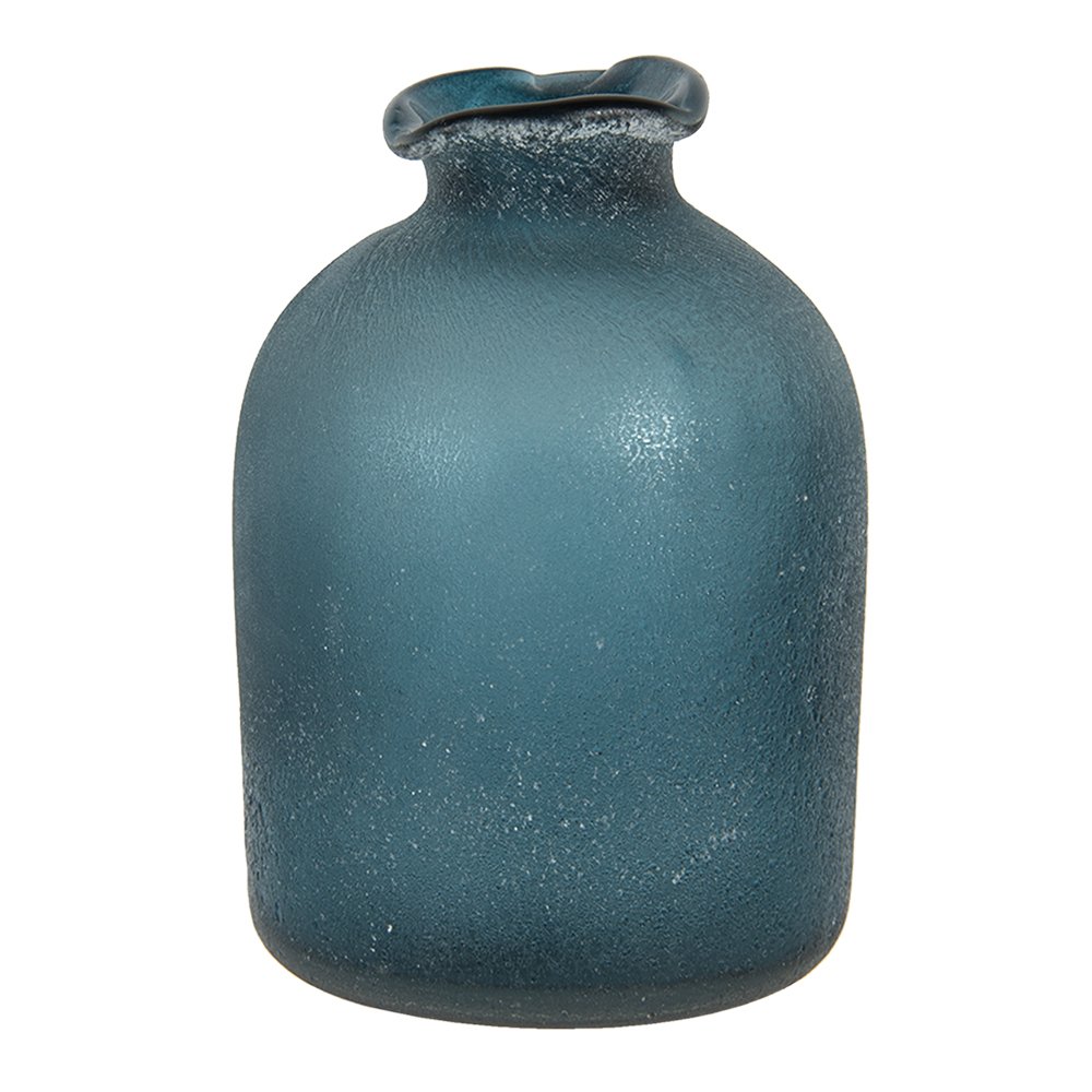 Clayre & Eef Szklany Wazon Niebieski 6GL3051