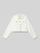 Kurtki i płaszcze dla dziewczynek - Kurtka jeansowa o kroju regular fit z obszyciem koronką - miniaturka - grafika 1