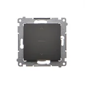 Wyłączniki światła i elektryczne - Łącznik roletowy Kontakt-Simon 54 DZW1K.01/49 trójpozycyjny 1-0-2 moduł czarny - miniaturka - grafika 1