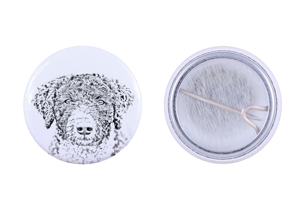 Hiszpański pies wodny - przypinka z twoim psem, dodaj własne foto, marka Art-Dog