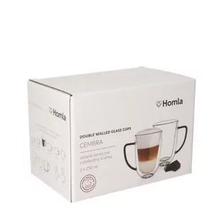 Szklanka CEMBRA  z podwójną ścianką z grafitowym uchem, 2szt. 0,25 l - Szklanki - miniaturka - grafika 3