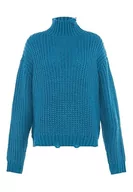 Swetry damskie - gaya Damski sweter z golfem Turki M/L, turkusowy, M - miniaturka - grafika 1