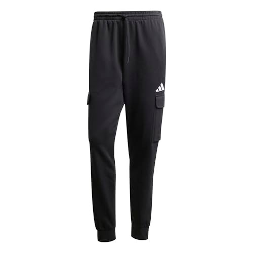 adidas Mężczyźni ESSENTIALS FEELCOZY FLEECE CARGO PANT, black/white, S