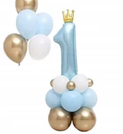 Baby shower i roczek - BALONY FOLIOWE URODZINY ROCZEK NIEBIESKI CHŁOPIEC - miniaturka - grafika 1