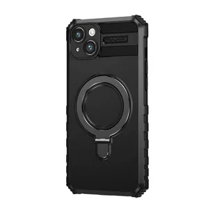 Etui do iPhone 15 Protect Armor Magsafe Metal Ring Case czarne - Etui i futerały do telefonów - miniaturka - grafika 1