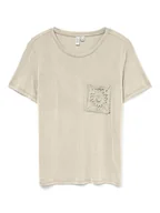 Koszulki i topy damskie - Vero Moda Koszulka w kolorze beżowym - miniaturka - grafika 1