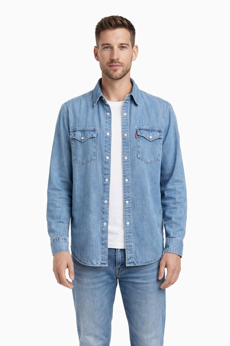 LEVIS JEANSOWA KOSZULA MĘSKA Z KIESZENIAMI NIEBIESKA L 1I4A