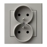 Gniazdka elektryczne - Ospel Gniazdo podwójne z/u monoblok SONATA - kaszmir - miniaturka - grafika 1