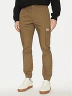 Spodnie męskie - Calvin Klein Jeans Joggery J30J327614 Beżowy Skinny Fit - miniaturka - grafika 1