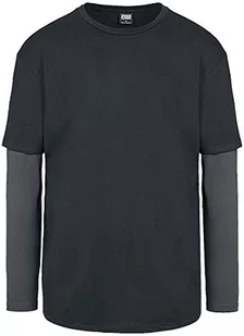 Urban Classics Męska koszulka z długim rękawem, oversized Shaped Double Layer Longsleeve, Basic Tee, dostępna w rozmiarach od S do 5XL, ciemny., S - Koszulki męskie - miniaturka - grafika 1