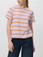 Koszulki i topy damskie - Reserved - T-shirt w paski - jasnozielony - miniaturka - grafika 1