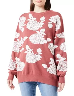 NAEMI Damski sweter z perłami 10425112-NA01, brudny róż biały, XL/XXL, brudny róż, biały, XL-XXL - Swetry damskie - miniaturka - grafika 1