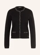 Swetry damskie - Guess Kardigan Z Ozdobnymi Kamykami I Perełkami schwarz - miniaturka - grafika 1