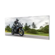 Dekoracje domu - Szklany panel Motocykl niebo chmury droga 125x50 cm - miniaturka - grafika 1