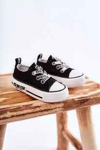 Trampki Dziecięce Materiał Czarno-Białe BIG STAR KK374049 - Zazoo - Trampki damskie - miniaturka - grafika 1