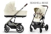 Wózki dziecięce - CYBEX BALIOS S LUX TAUPE FRAME 2w1 Seashell Beige - miniaturka - grafika 1