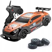 Zabawki zdalnie sterowane - Samochód Zdalnie Sterowany Duży Auto Na Pilota RC Do Driftu Led Dym 4x4 GTR - miniaturka - grafika 1