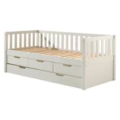 Łóżeczka i kojce - Białe łóżko dziecięce z litego drewna sosnowego z wysuwanym łóżkiem, schowkiem i stelażem 90x200 cm Fritz – Vipack - miniaturka - grafika 1