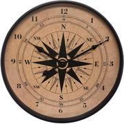 Zegary - Atmosphera Zegar ścienny LOFT z motywem kompasu cichy mechanizm 38 cm 169305 - miniaturka - grafika 1