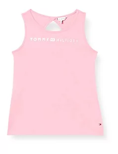 Tommy Hilfiger Koszulka dziewczęca Tommy Logo Tanktop S/S, Świeży różowy, 92 - Koszulki dla dziewczynek - miniaturka - grafika 1