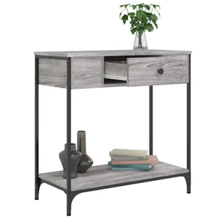 Stolik konsolowy, szary dąb sonoma, 75x34,5x75 cm Lumarko! - Konsole i sekretarzyki - miniaturka - grafika 5