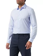 Koszule męskie - Seidensticker Męska koszula biznesowa – slim fit – nie wymaga prasowania – kołnierz typu kent – długi rękaw – naszywka – 100% bawełna, Niebieski (Chambray jasnoniebieski), 41 - miniaturka - grafika 1