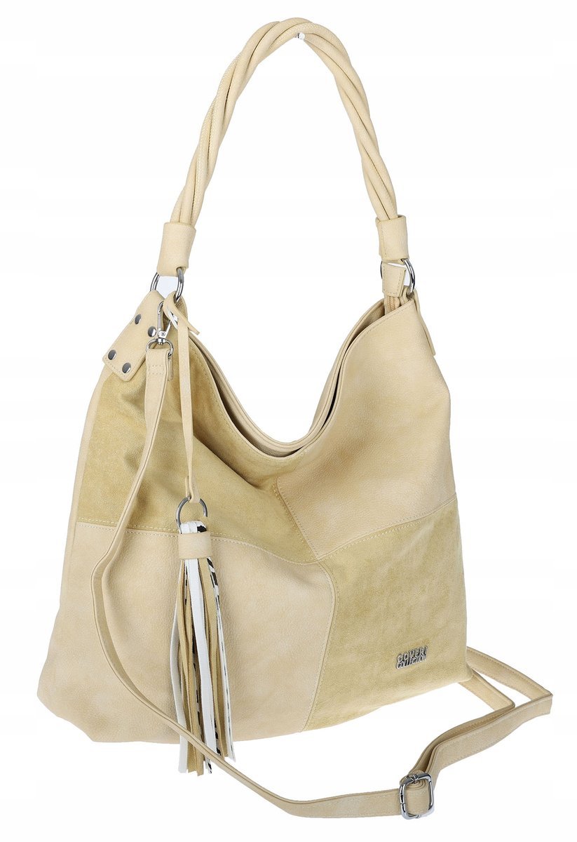 Torebka damska worek włoska marka COVERI COLLECTION A4 0841 żółta