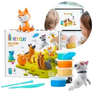 Masy plastyczne - Hey Clay Psy Masa plastyczna + akcesoria, kreatywna zabawa, 15 kolorów - miniaturka - grafika 1