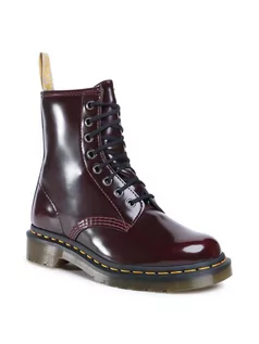 Półbuty damskie - Dr. Martens Glany Vegan 1460 23756600 Bordowy - grafika 1