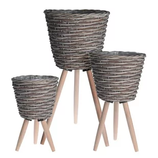 Stojak na kwiaty osłonki z plecionki 3 sztuki 435000500 - Kwietniki - miniaturka - grafika 1